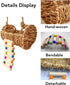 Aiqriwv Hermit Crab Hideout with Natural Wood Ladder - Aquarium Climbing Bridge Ramp for Small Animals - Habitat