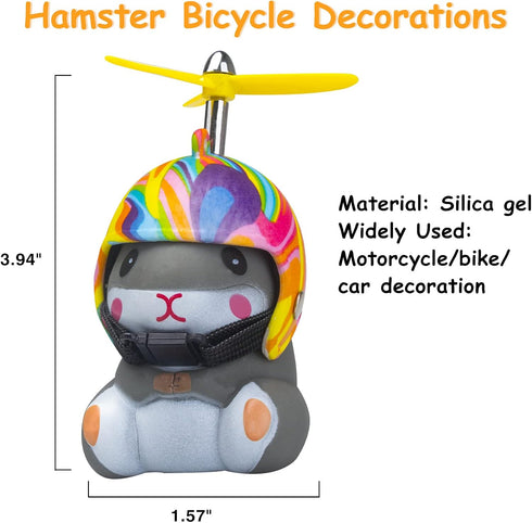wonuu Duck Bike Bell with Light, Cute Hamster Bicycle Horn and Dashboard Decoration for Motorcycle
