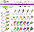 THKFISH Ice Fishing Jigs Kit - Ice Fishing Lures for Walleye, Perch, Panfish, Crappie, 50PCS/31PCS