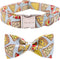 Unique Style Paws Dog Collar with Bow, Adjustable Bowtie Collar for Small Medium Large Dogs and Cats