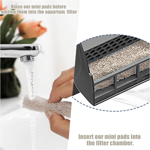 12pcs Carbon Filter Pads for Aqueon, Ammonia Reducer Filter Pads Compatible with QuietFlow LED PRO Model 10