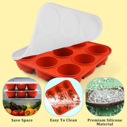 9-Cavity Frozen 25-75lbs,Reusable Frozen Silicone Dog Treat Mold with Lid for Woof Pupsicle & Power Chewer Pupsicle