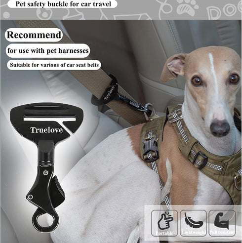 Truelove Vehicle Seat Belt Safety Buckle Lock, Dog Seat Belt Clip Universal Dog Car Restraint - Dog Seatbelt Lock