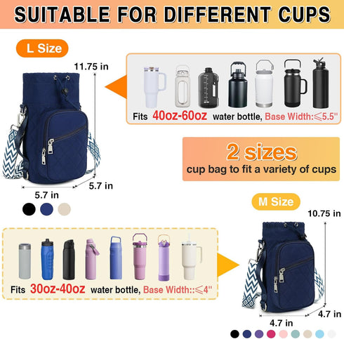 AGLOD Crossbody Water Bottle Holder Bag - Ideal for Hiking, Cycling & Walking