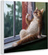 Stupell Industries Wall Plaque, House Cat Smoking Lounging in Window Pane, Designed by Lucia Heffernan, 12x12, Brown