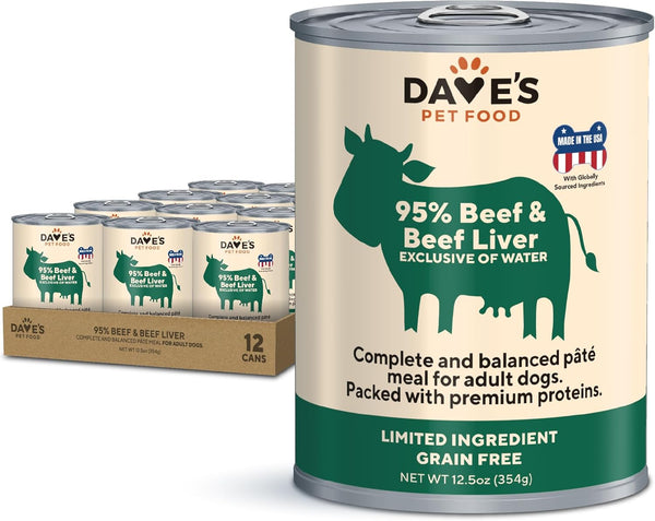 Dave's Pet Food Grain Free Wet Dog Food (95% Beef & Beef