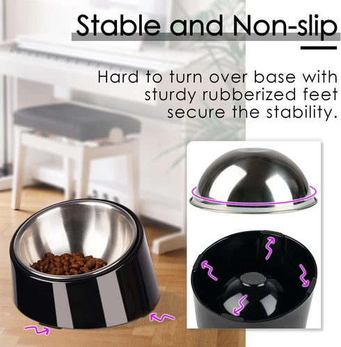 SuperDesign Mess Free Slanted Bowl for Dogs and Cats, Tilted Angle Non-Skid Dog Feeder, Easier to Reach Food