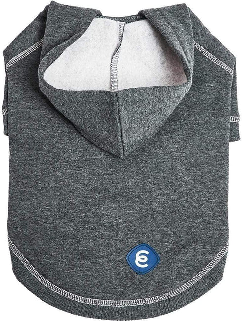 Blueberry Pet Essentials Charcoal Grey Dog Hoodie – 12 inch Cotton-Blend Sweatshirt with Hood, Machine-Washable