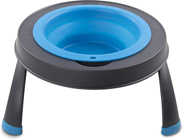 Dexas Pets Single Elevated Pet Feeder, 4 Cup Capacity, Pro Blue