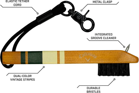 Callaway Wood Golf Club Brush with Groove Cleaner - Essential Golf Accessory