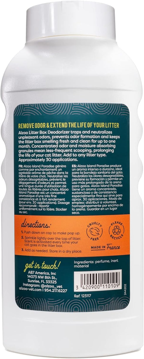 Cat Litter Deodorizer, Pack of 2, Concentrated Granules Absorb & Neutralize Odors, 100% Plant-Based, Island Paradise