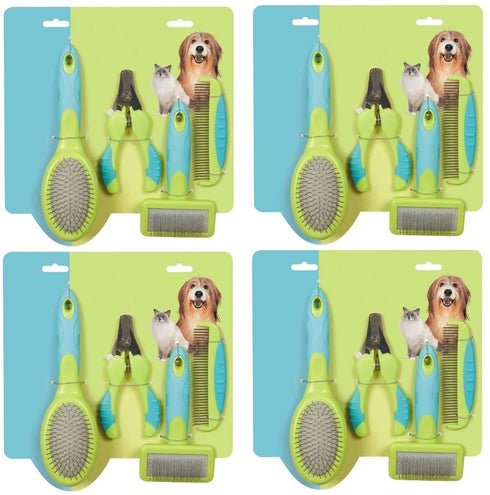 Generic 4 Trimmer (1 Dog and Cat piece Home Grooming Kits Slicker Rotating Pin Brush Comb Nail Choose Quantity Kit)
