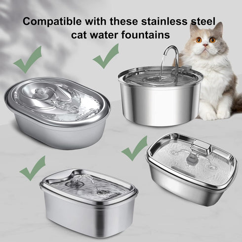 16 16 Cat Fountain Filters - Filters with Sponges Replacement for Stainless Steel Pet Fountain