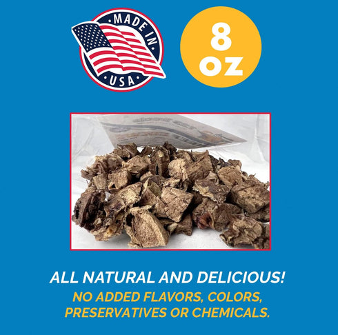 Beef Lung Dog Tips Treat - All Natural Premium Jerky Chews for Dogs (Beef Treats - Made in USA) 8 oz