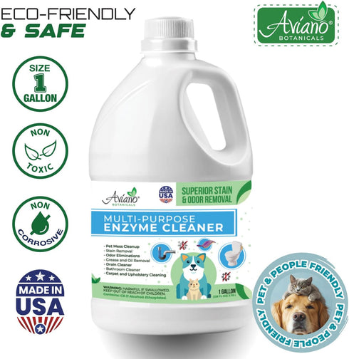 (1 Aviano Botanicals Multi-Purpose Enzyme Cleaner, Made in USA Gallon) Safe, Pet & People Friendly, Eco-Friendly