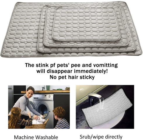 Dog Cooling Mat, Pet Cooling Pads for Dogs & Cats, Cooling Blanket for Outdoor Car Seats Beds (Grey, 22IN*28IN)