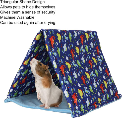 Zerodis Reptile Tent Bed, Soft Warm Reptile Pet Sleeping Tent Washable Hides Sleeping Bed with Cute Pattern Reptile Sleeping Bag Suitable for Pet 30x27x26cm