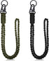 Frienda 2 Set Heavy Duty Paracord Lanyard Necklace Whistles, 550 Keychain for Outdoor Activities