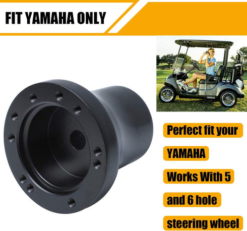 Yamaha Golf Cart Steering Wheel Adapter, Compatible with Yamaha Golf Cart in Black
