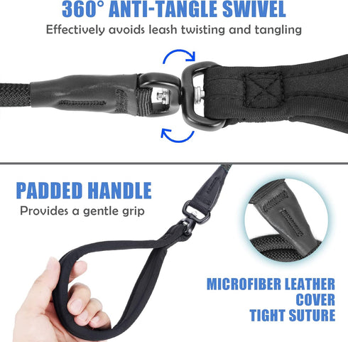 Strong Slip Lead Dog Leash, 4FT / 6FT Durable Nylon No Pull Training Leash for Small Medium Large Dogs