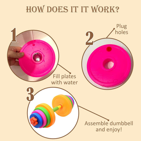 Kids Adjustable Weight Set - Barbell & Dumbbells for Toddler Gym Exercise Equipment Workout Toy