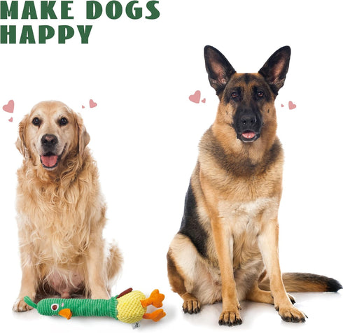 Nocciola 2 in 1 Duck Dog Toy with Large Rubber Squeaker, Durable Stuffed Chew Toys for Aggressive Chewers