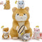 MorisMos Realistic Hamster Stuffed Animal with 4 Surprise Squeaky Babies - 13"
