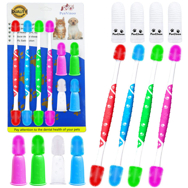 360° Dog Toothbrush - Pet Toothbrush and Finger Toothbrush for Medium and Large Dogs