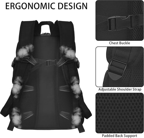 WOLT Basketball Backpack Large Sports Bag with Separate Ball Holder & Shoes Compartment for Gym, Travel, Soccer,