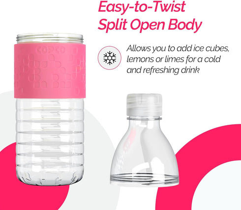 16.9 oz Set 2 Copco Hydra Water Bottle, of Leak Proof, BPA Free Tritan, Dishwasher Safe, Twist-Open Body, Non-Slip