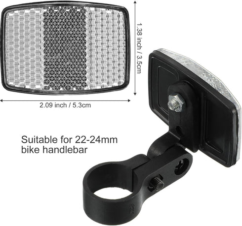 HESTYA 4 Pieces Bike Reflectors Kit, Front and Rear Safety Warning Reflectors for Handlebar and Seatpost