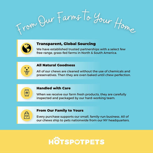 hotspot pets Beef Gullet Sticks for Dogs 6" - All Natural Grass-Fed Chews, Rich in Glucosamine