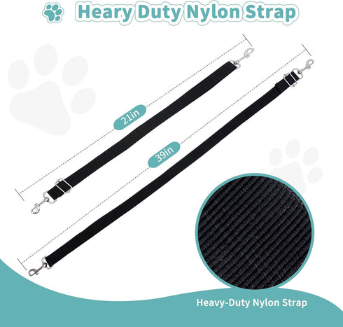 HUOHUOCN 2Pcs Hammock Straps of Dog Car Seat Cover with Metal Hooks,Straps for Dog Car Seat Cover,Dog Adjustable