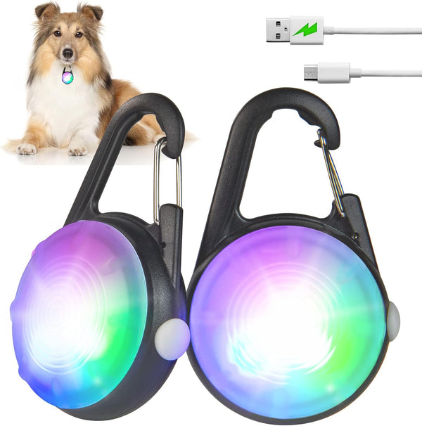4 Modes Dog Lights for Night Walking, IP68 Waterproof Collar Light, High Capacity Rechargeable Clip On for Night Time