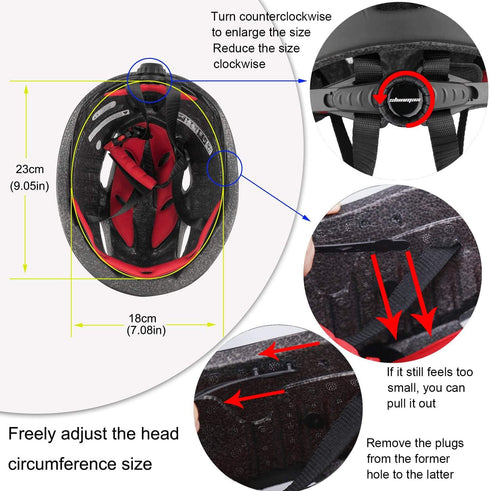 Shinmax Bike Helmet for Men Women - Adjustable Bicycle Helmet with Detachable Magnetic Goggles for Road Biking