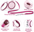 Segarty Dog Retractable Leash - 16ft Heavy Duty for Medium Small Dogs up to 44lb - Anti-slip Handle (Pink Wine)