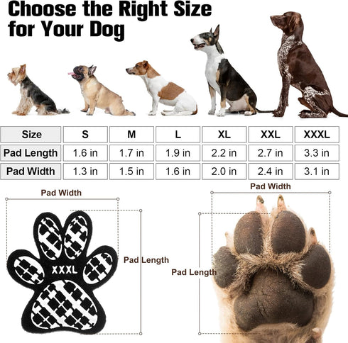 BEAUTYZOO Dog Paw Protectors, Anti-Slip Traction Grip Pads for Small Medium Large Dogs (XL - L 2.2in x W 2.0in)
