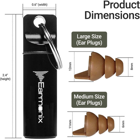 Shooting & Impact Ear Plugs - Impulse Noise Reducing, Tactical Filter Design for Military & Police Use