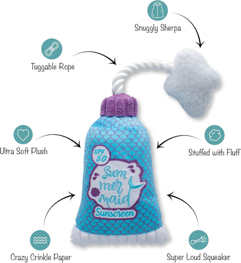 Fringe Studio Plush Dog Toy - Good Times and Tan Lines, Pet Shop Collection (314298).