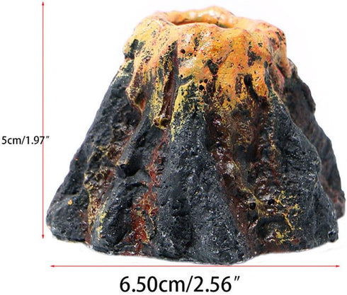 Aquarium Ornament Volcano, Fish Tank Bubble Stone Decoration, Bubbler Large Decor Landscaping (Small with Bubbler)