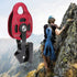 Outdoor Heavy Duty Aluminium Rock Climbing Pulley - 4KN Single Swivel Rope Equipment for 8-12mm Rope
