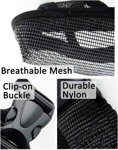 Crazy Felix Nylon Dog Muzzle, Breathable and Drinkable Pet Muzzle for Small Medium Large Dogs, Black, XL