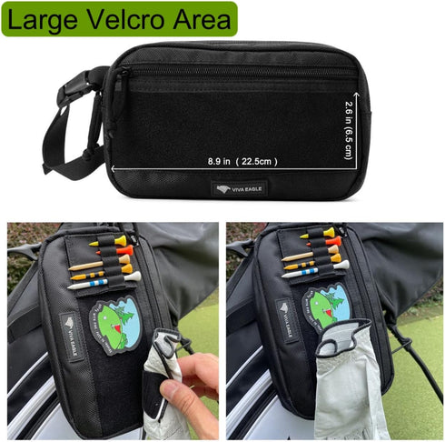 Golf Pouch Bag for Balls Accessories, Customizable with Hook-and-Loop Panel, Ideal Golfer Gift