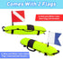Inflatable Diving Safety Surface Marker Buoy - High Visibility Diver Down Torpedo Float with 2 Dive Flags