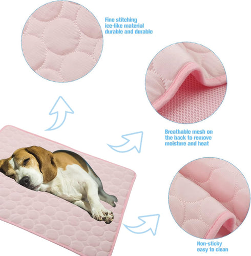 dgdgbaby Dog Cooling Mat, Large Cooling Pad for Dogs and Cats, Breathable Self Cooling Blanket, Machine Washable