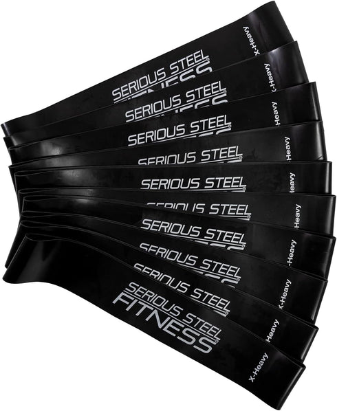 Serious Steel Fitness Mini Resistance Loop Bands | 12" Exercise Workout Bands, Rehab and Prehab Stretch Bands