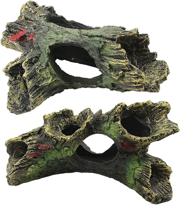 DoubleWood 2 PCS Decaying Trunk Betta Fish Driftwood, Aquarium Caves Fish Tank Wood Decor