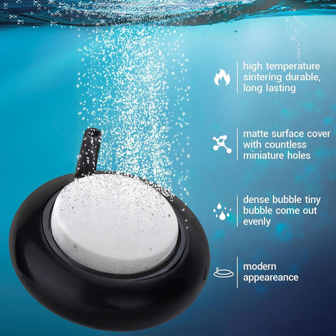 hygger Mini Aquarium Air Stone, Small Bubble Stone, Ultra Silent Oxygen Diffuser Kit for Fish Tank