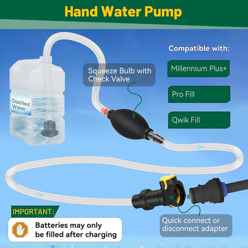 Hand Water Pump for Trojan HydroLink Watering System, Golf Cart Water Filler for Flow Rite Pro Fill System