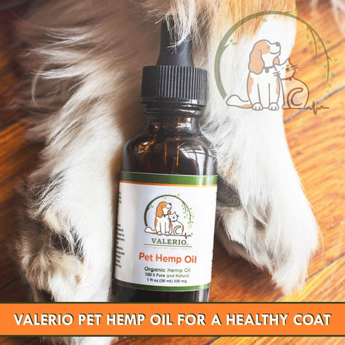 Valerio Pets Hemp Oil for Dogs and Cats - 1 Oz - Hemp Oil Drops with Omega Fatty Acids for Skin Health and Joint Support